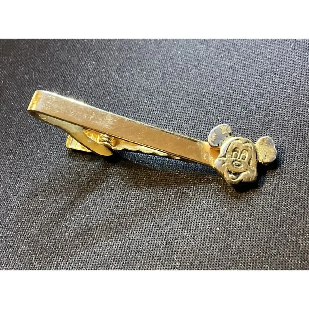 Walt Disney 1980’s Mickey Gold Tone Tie Clip (some Gold Loss See Pictures)